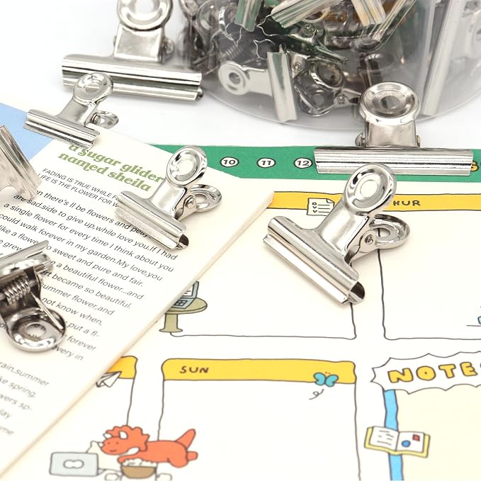 Sliver Bulldog Clips, Binder Paper Clips, School and Office - Image 5