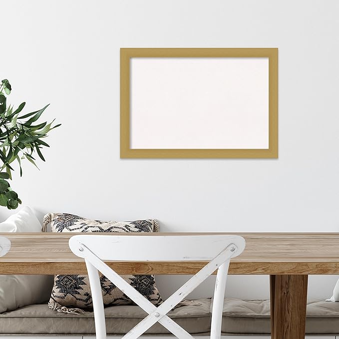 Amanti Art White Cork Board for Wall, 14x20 Vision Board with Gold Frame, Small Corkboard Office Decor for Home Organization, Casual Corkboard Pinboard to Display Items for Home Organization in-DeskLoop Office