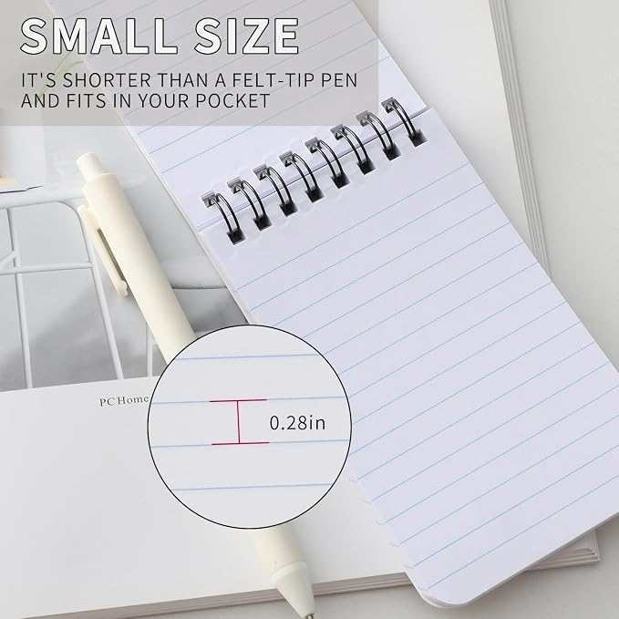 QiCheng 6pcs Pocket Notebook Mini Notepad Small Spiral Notebooks 3X5Inch | - Image 3