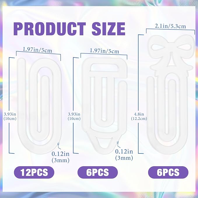48 Pack Acrylic Sublimation Paper Clips Blanks, Home Office School Supplies - Image 2