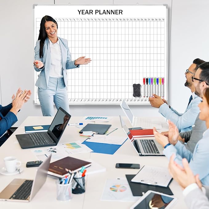 Lincia Extra Large 48" x 36" Magnetic Vertical Year Planner Dry Erase Calendar - Image 5