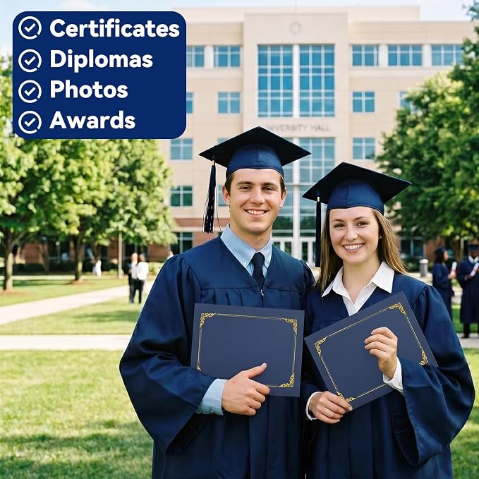 72 Packs Certificate Covers, 250gsm Navy Blue Diploma Holders - Image 4