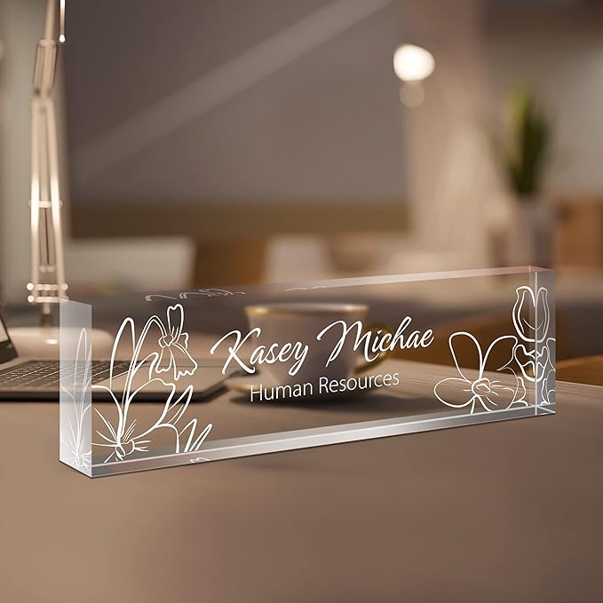 Gowelly Office Engraved Acrylic Name Plate by Gowelly