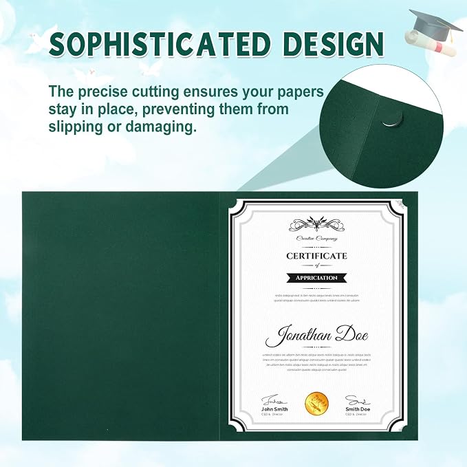 gisgfim 160Pcs Certificate Holders Diploma Covers Single Sided Gold Foil Border - Image 3