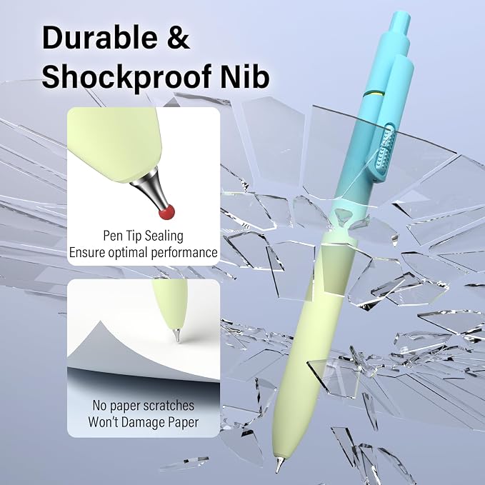0.7mm Gel Pens Black Ink, 8 Pack Retractable Pens - Image 4