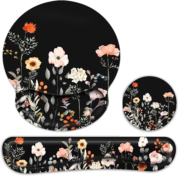 Ergonomic Mouse Pad with Wrist Rest and Keyboard Wrist Rest, Wrist Rest by GJGOO