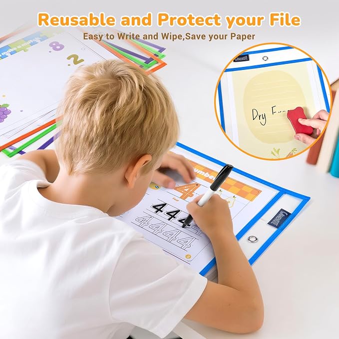 Gamenote 30 Pack Dry Erase Pockets - Image 3