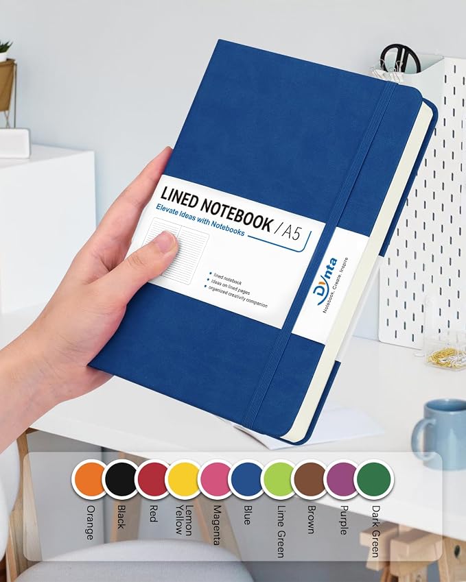 Dynta Hardcover Journal Notebooks, 10 Packs A5 Lined Journals Bulk - Image 6