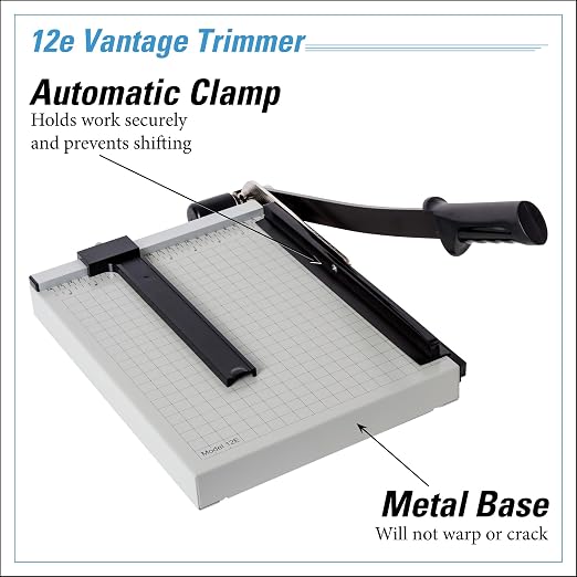 Dahle 12e Vantage Paper Trimmer, 15 Sheet, Automatic Clamp, Adjustable Guide - Image 3