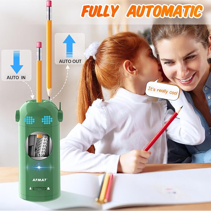 AFMAT Electric Pencil Sharpener, Fully Automatic Colored Pencil Sharpener - Image 2