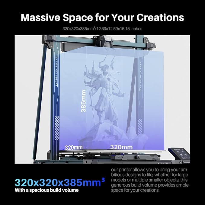 ELEGOO Neptune 4 Plus 3D Printer, 500mm/s High Speed Printer with 300°C Nozzle, Auto Leveling and Direct Drive Extruder, 320x320x385mm Large Printing Size-DeskLoop Office