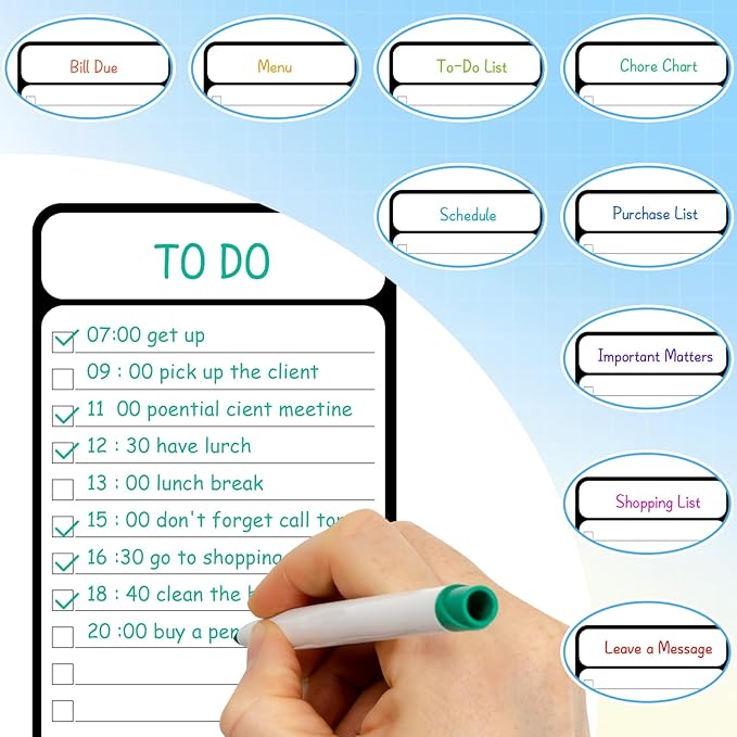 7-Piece Magnetic Dry Erase to-Do List White Board, Chore Chart, Dry Erase - Image 6