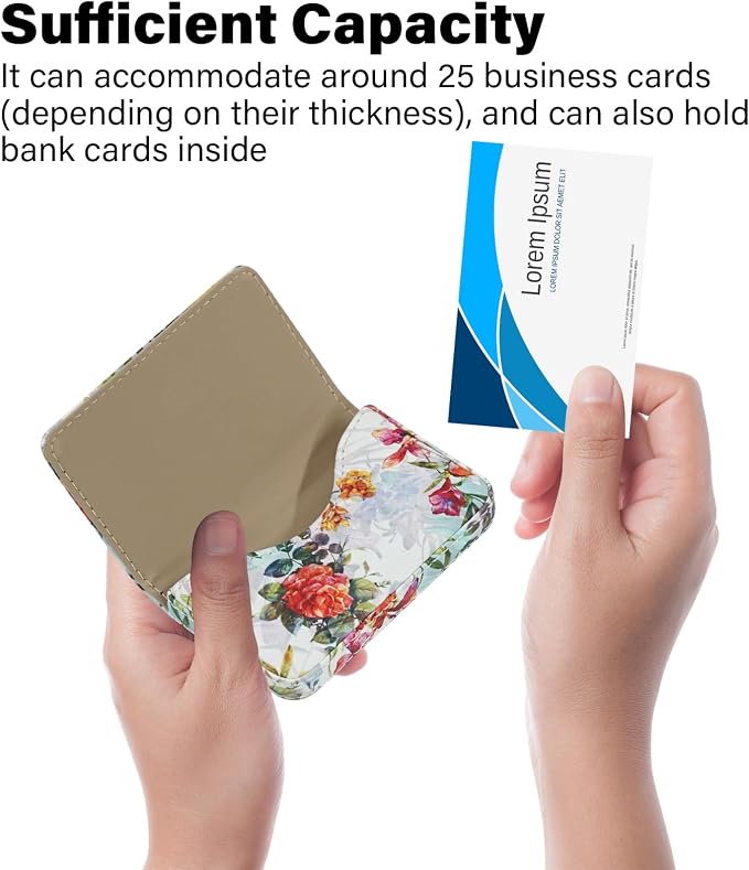 Business Card Holder，PU Leather Business Card Case Color Printing Pattern Card - Image 3