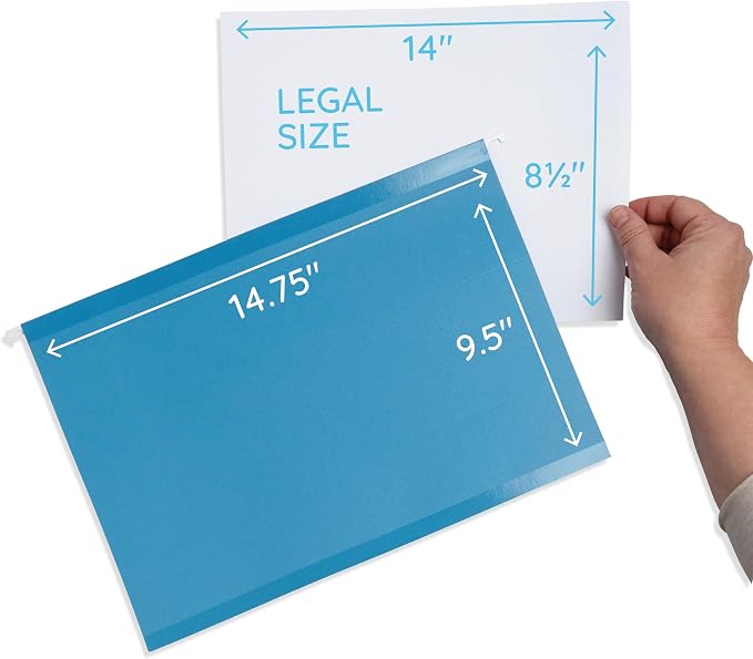 25 Blue Summit Supplies Legal Size Hanging File Folders - Image 5
