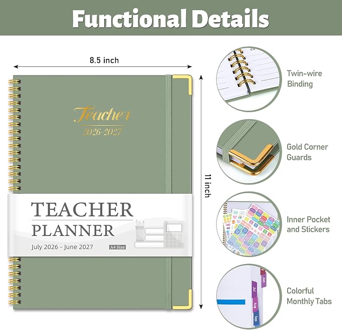 Teacher Planner 2026-2027, Jul 2026-Jun 2027 Academic Year, 8.5" x 11" Lesson - Image 2
