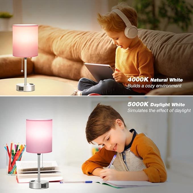 Dicoool Pink Bedroom Lamp for Bedside - Image 7