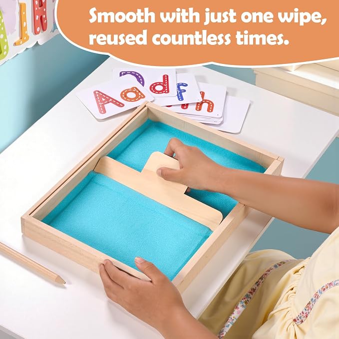 Montessori Sand Tray for Kids, Writing Play Sand Tray - Image 3