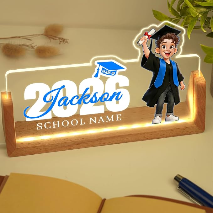 Custom Name Plate for Desk, Personalized Light Up Acrylic Desk Name Plate - Image 4
