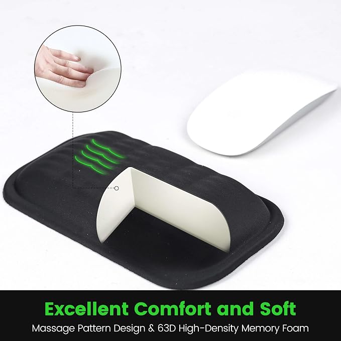MEKASS Ergonomic Mouse Wrist Rest, Premium Memory Foam Mouse Wrist Pad Support - Image 3