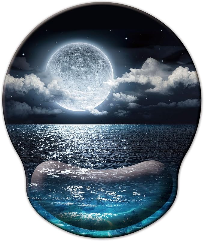 Mouse Pad with Wrist Support, Ergonomic Mouse Pad with Memory Foam Wrist Rest by LIZPARE