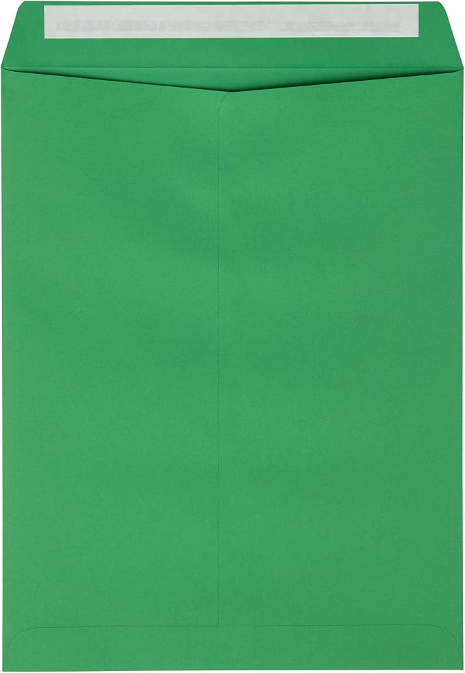 LUXPaper 9 x 12 Open End Envelopes | Peel & Press | Holiday Green | 80lb. Text by LUXPaper