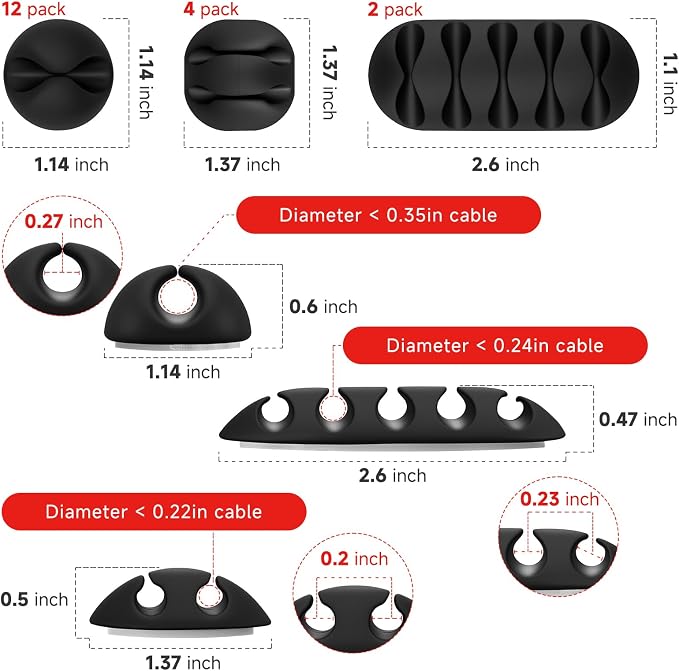 Flezoo Cable Clips Cord Holder - Image 2