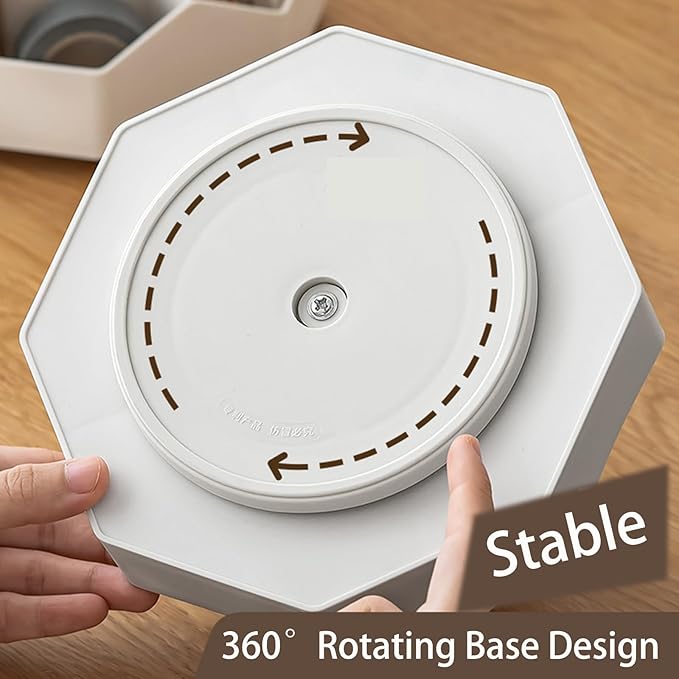 Pencil Pen Holder for Desk, 9 Slots 360 Degree Rotating Desk Organizer, Desktop Storage Pen Organizers Stationery Supplies, Cute Pencil Cup Pot for Office School Home & Art Supplies (Grey)-DeskLoop Office