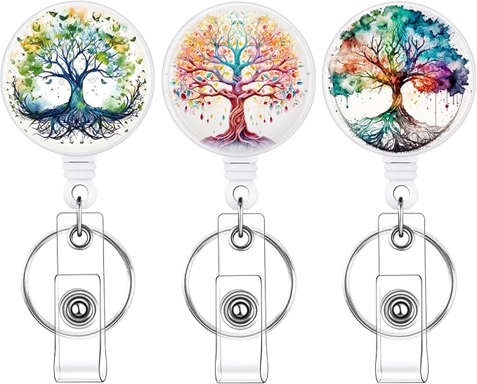 BESARME 3 Pack Badge Reels Retractable Badge Clip by BESARME