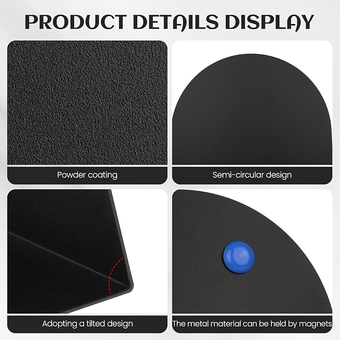2 Pack Magnet Board 12.6x11 Inch Magnetic Display Board Black Metal - Image 3