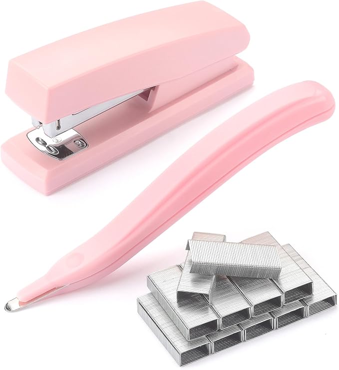 ZZTX Desktop Stapler with Remover & 1000 Staples Pink | Durable & sturdy by ZZTX
