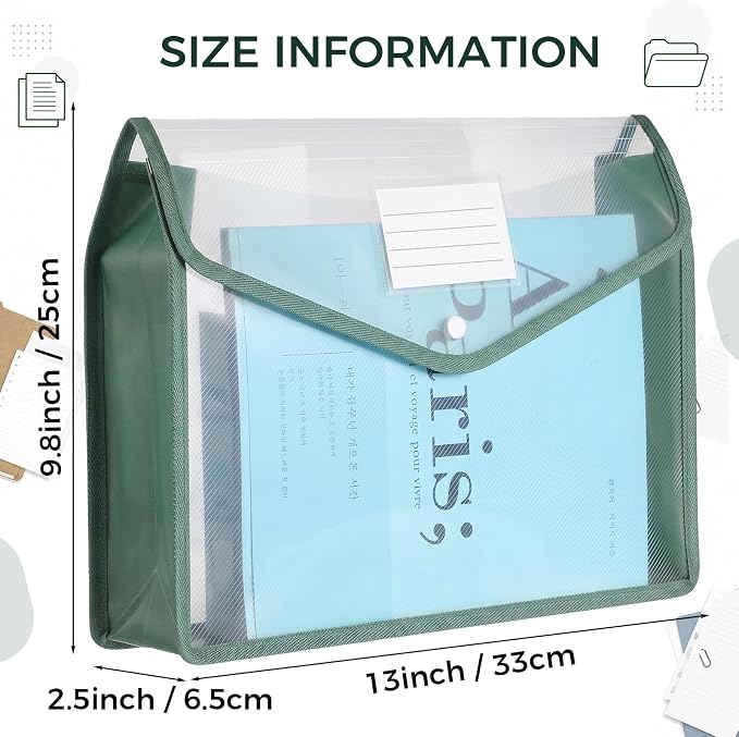 Epakh 10 Pieces Plastic File Folders Envelope Expanding File Wallet Organizer - Image 2