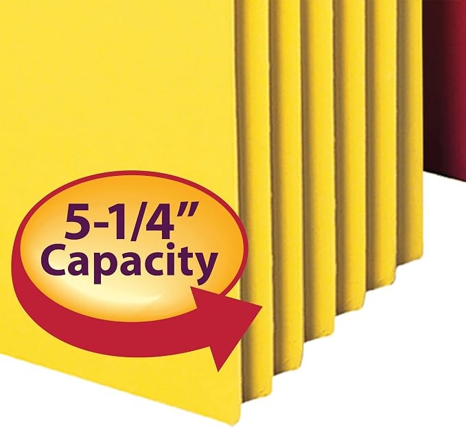 Smead File Pocket, Straight-Cut Tab, 5-1/4" Expansion, Letter Size, 5 per Pack - Image 2