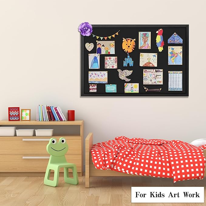Miratino Large Bulletin Board, 36 "x 24" Black Cork Boards for Walls with Frame, Pin Display Board Vision Board for Home School Office Decor-DeskLoop Office