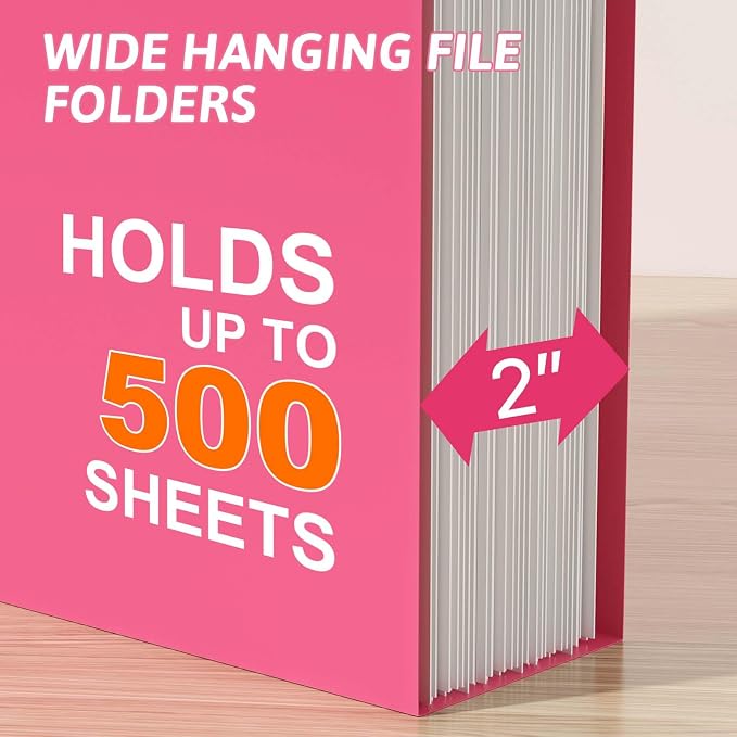 Extra Capacity Legal Size Plastic Hanging File Folders, Heavy Duty 2 Inch - Image 4