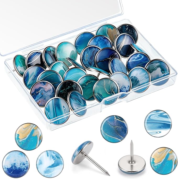 BESARME 30 Pcs Ocean Push Pins for Bulletin Board, Thumb Tacks for Wall Desk by BESARME