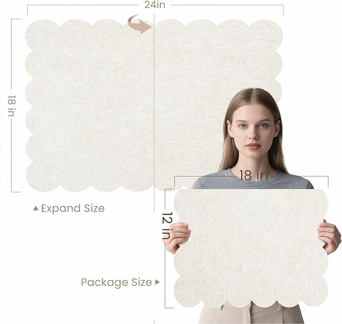 Lightomorrow Scalloped Bulletin Board, 24 x 18 Inches Felt Pin Board - Image 7