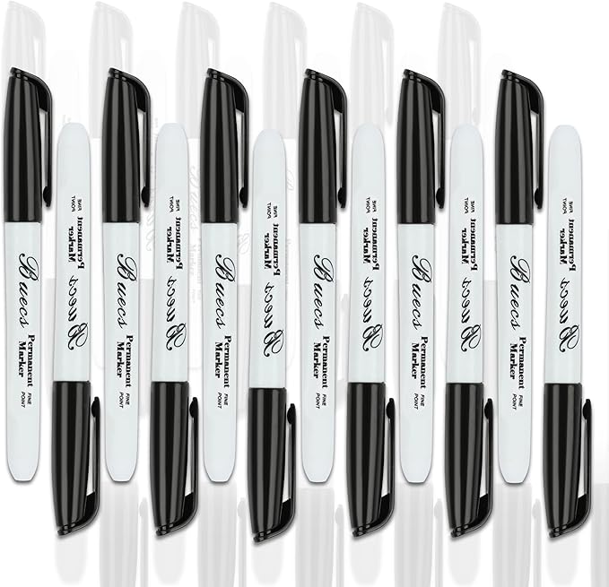Permanent Markers, 80 Count Black Permanent Markers, Fine Point, Waterproof & Smear Proof Markers, Quick Drying, Office Supplies for School, Office, Home-DeskLoop Office