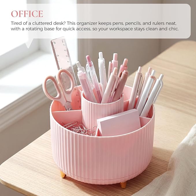 KONVINIT Pencil Pen Holder for Desk, 5 Slots 360 - Image 9