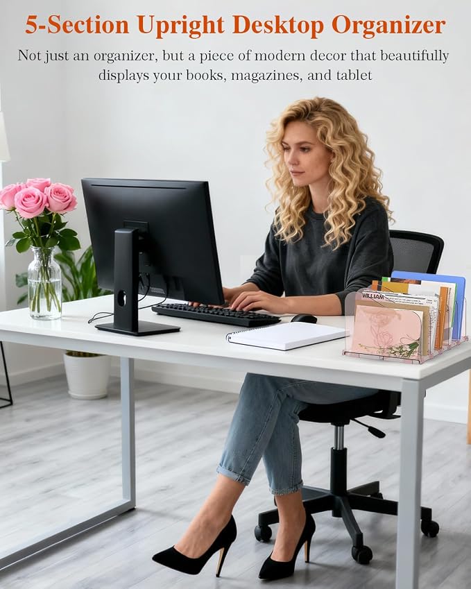 COWVTUJ Adjustable Rose File Organizer - Image 2