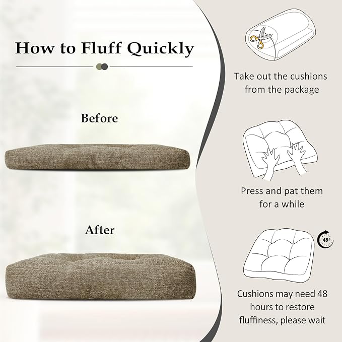 downluxe Chair Cushions for Dining Chairs 4 Pack, Tufted Indoor Chair Pads - Image 6