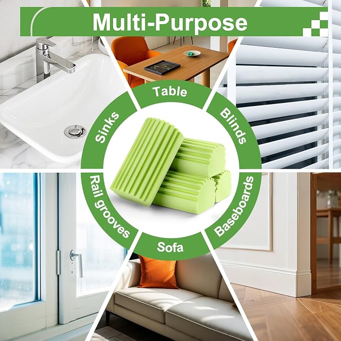 Jeymei 4-Pack Damp Clean Duster Sponge, Sponge Cleaning Brush, Duster - Image 5