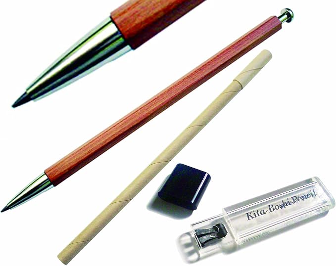 Kitaboshi 2.0mm Mechanical Pencil, Wooden Barrel - Image 3