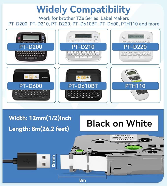 TZe-231 Label Maker Tape Compatible - Image 2