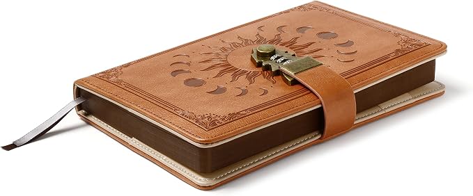ZXHQ Lockable Diary for Women & Men, A5 Ruled 240 Pages PU Leather Journal - Image 2