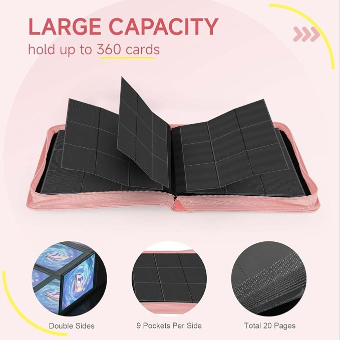 9 Pocket Card Binder, 360 Pockets Trading Card Binder, Double Sided Pocket - Image 4