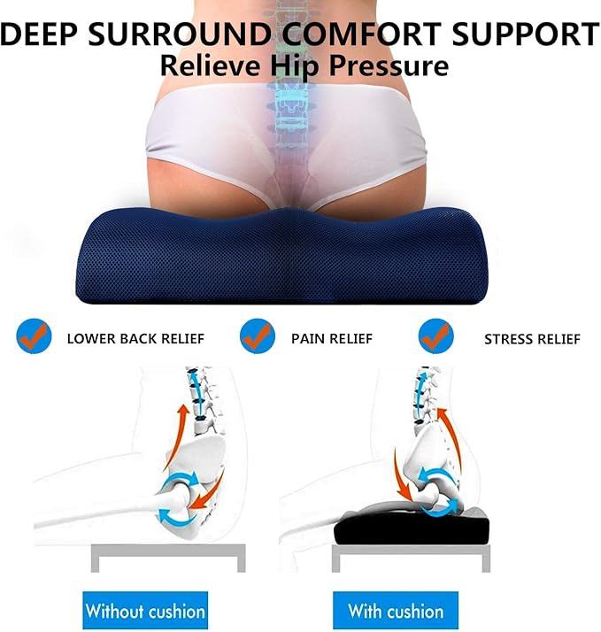 YOUFI Extra Thick Large Seat Cushion -19 X 17.5 X 4 Inch Gel Memory Foam Cushion - Image 6