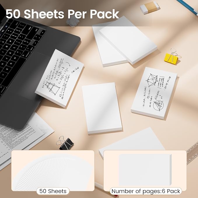 Index Cards 3x5 Inch, Flash Cards, Blank White Note Cards Paper - Image 3