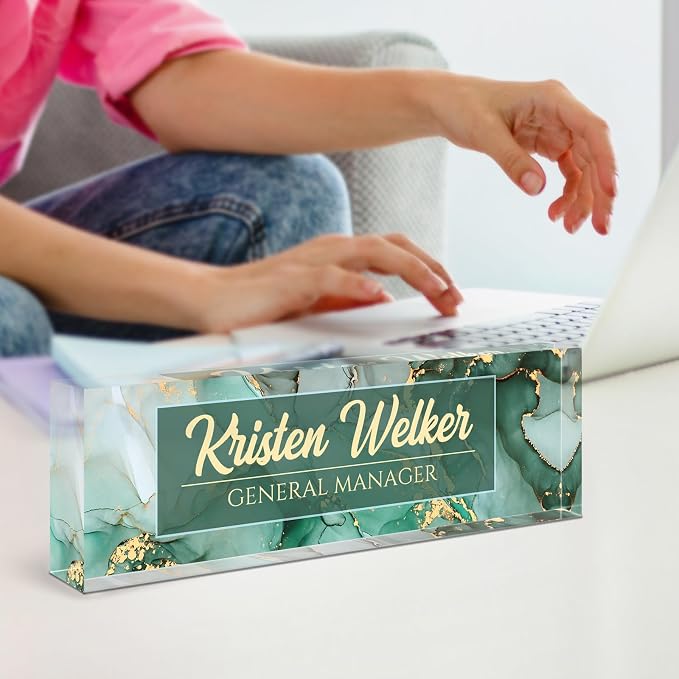Name Plate for Desk, Desk Name Plate Personalized, Acrylic Desktop Accessories - Image 6