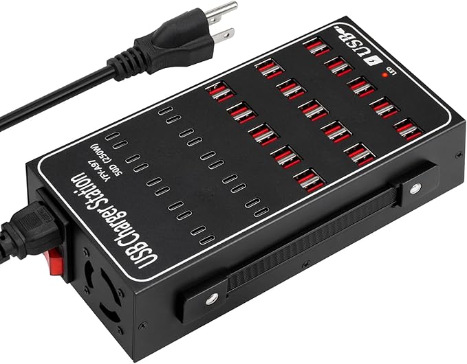 250W Desktop Charging Station, 30 USB A + 20 USB C, Multi Port Charging Station for Phones, Tablets, Watches, and More [Lcoco&Dream]-DeskLoop Office