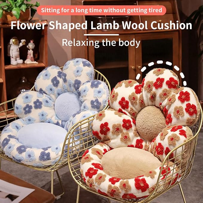 Flower Chair Cushion with Backrest Comfortable Office Chair Pad Student - Image 6